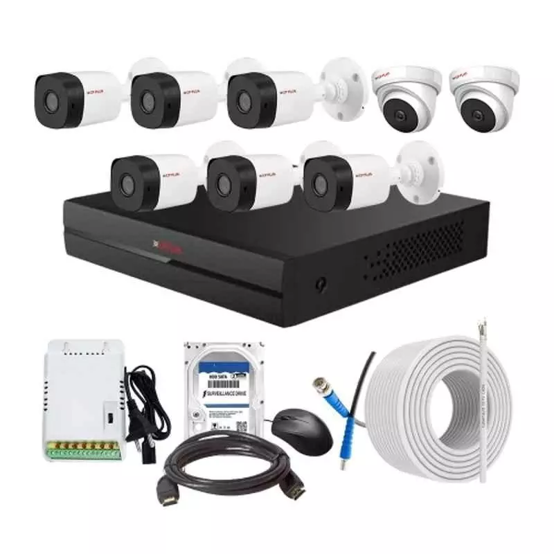 CP PLUS CCTV Combo Kit 2.4 MP Indoor & Outdoor with 8 Channel DVR, 6 Bullet 2 Dome Camera, 8 Channel SMPS, 70 m Cable, 2TB HDD & Connectors