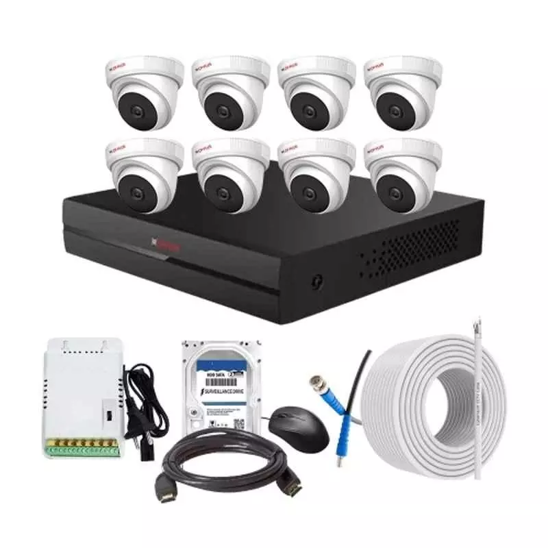 CP PLUS CCTV Combo Kit 2.4 MP Full HD Audio Indoor & Outdoor with 8 Channel DVR 8 Dome Camera, 8 Channel SMPS, 70 m Copper Cable 2 TB HDD & Connectors