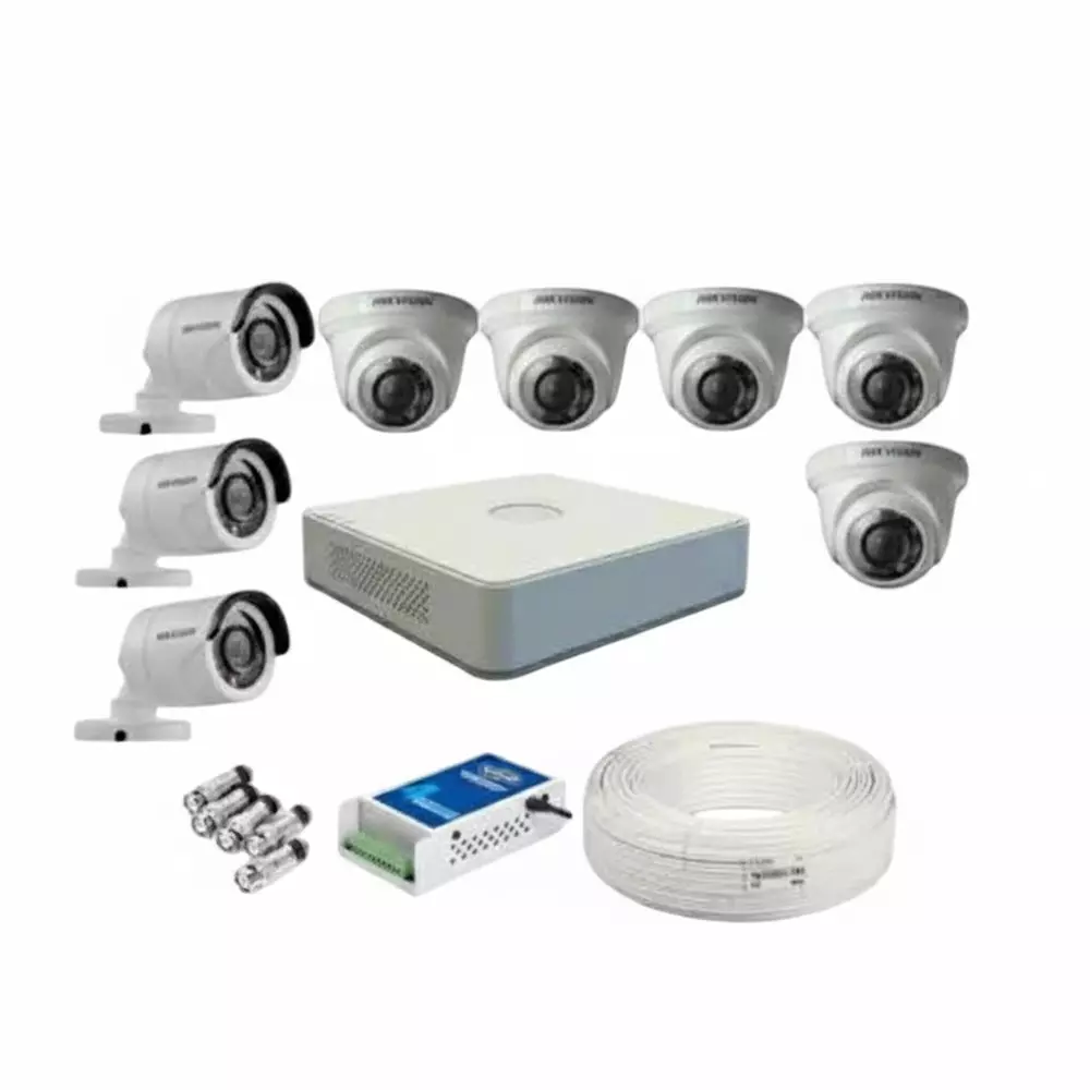 HikVision 2 MP Cameras with Channel DVR Combo Kit Coaxial Cable 90 m Cable Length, HIK-CO-13