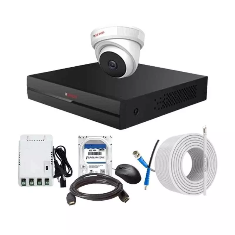 CP PLUS CCTV Combo Kit 2.4 MP Indoor & Outdoor with 4 Channel DVR, 1 Dome Camera, 4 Channel SMPS, 70 m Copper Cable, 2TB HDD & Connectors