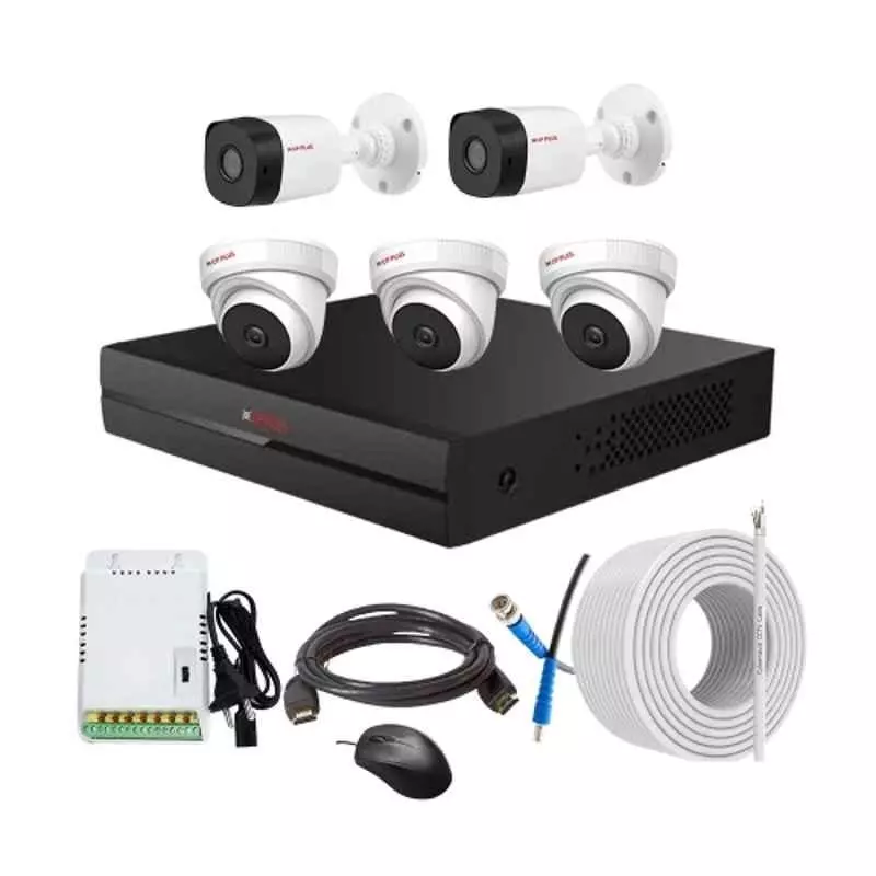 CP PLUS CCTV Combo Kit 2.4 MP Indoor & Outdoor with 8 Channel DVR, 3 Dome 2 Bullet Camera, 8 Channel SMPS, 70 m Copper Cable & Connectors