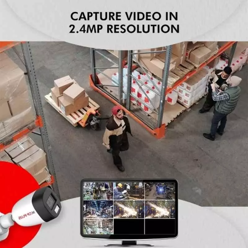 CP PLUS CCTV Combo Kit 2.4 MP Full Colour HD Audio Indoor & Outdoor with 8 Channel DVR, 3 Dome 4 Bullet Camera, 8 Channel SMPS, 70 m Cable, 500 GB HDD & Connectors
