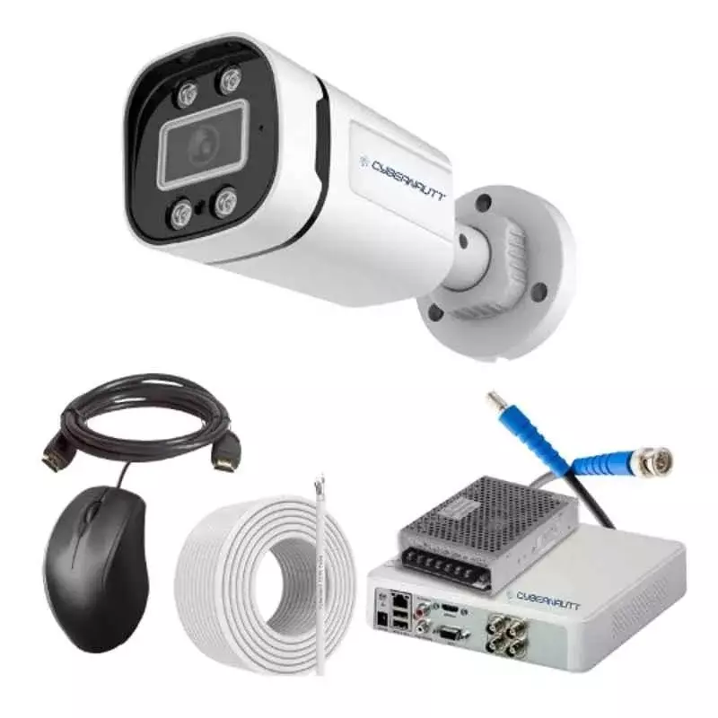 Cybernautt 2.4 MP Indoor & Outdoor CCTV Combo Kit with 4 Channel DVR 1 Bullet Camera 4 Channel SMPS 50 m Copper Cable & Connectors