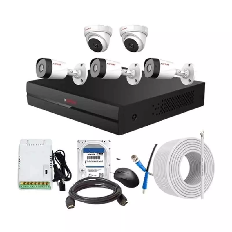 CP PLUS CCTV Combo Kit 2.4 MP Full HD Audio Indoor & Outdoor with 8 Channel DVR 3 Bullet, 2 Dome Camera, 8 Channel SMPS, 70 m Cable 500 GB HDD & Connectors