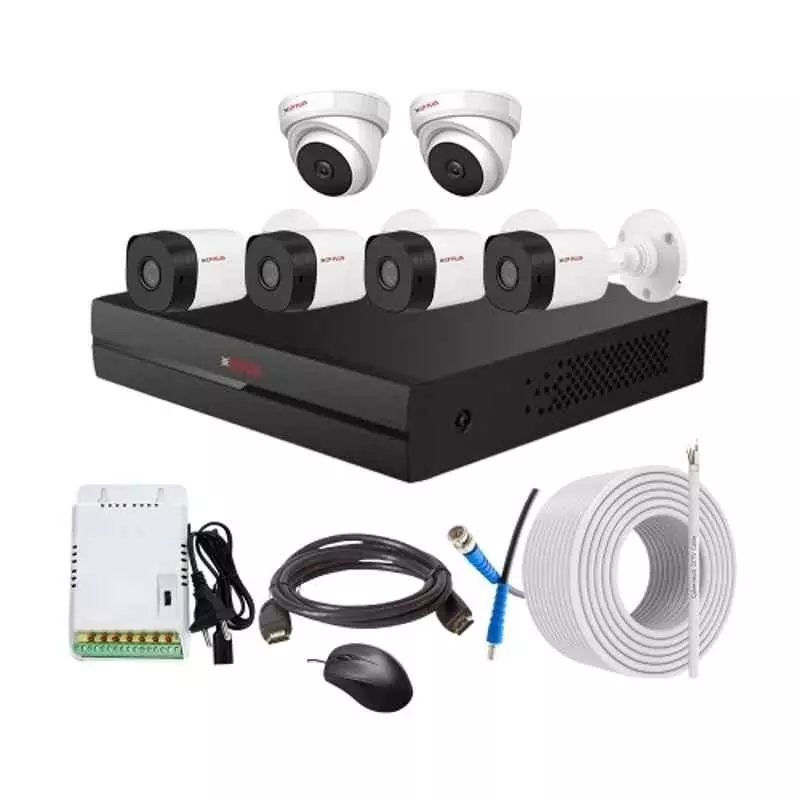 CP PLUS CCTV Combo Kit 2.4 MP Indoor & Outdoor with 8 Channel DVR, 4 Bullet 2 Dome Camera, 8 Channel SMPS, 70 m Copper Cable & Connectors