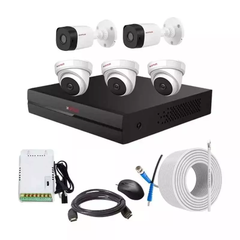 CP PLUS CCTV Combo Kit 2.4 MP Indoor & Outdoor with 8 Channel DVR, 3 Dome 2 Bullet Camera, 8 Channel SMPS, 70 m Cable & Connectors Without HDD