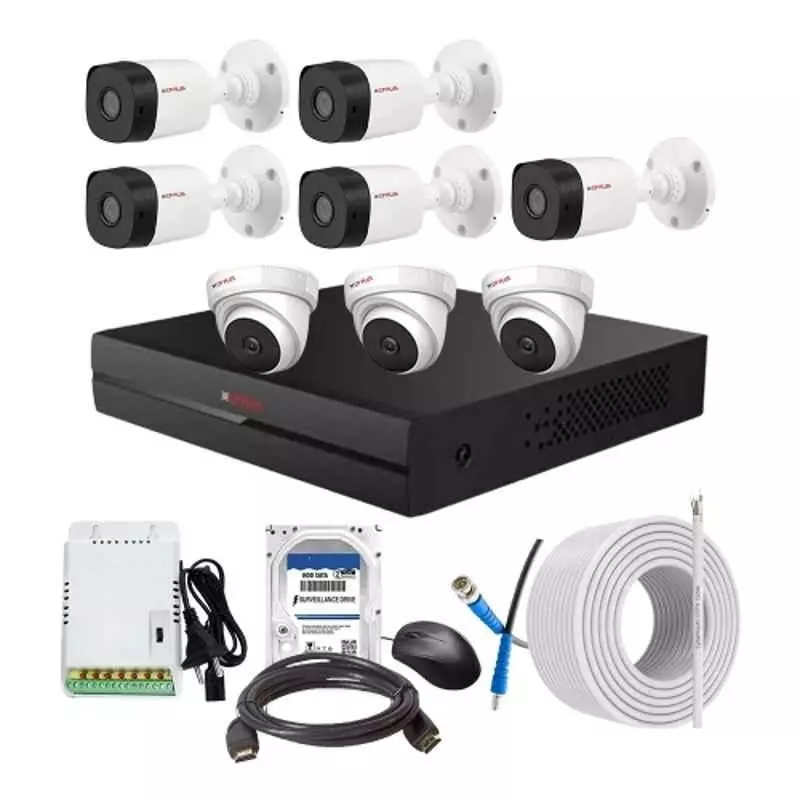 CP PLUS CCTV Combo Kit 2.4 MP Indoor & Outdoor with 8 Channel DVR, 3 Dome 5 Bullet Camera, 8 Channel SMPS, 70 m Cable, 2TB HDD & Connectors