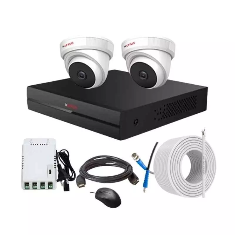 CP PLUS CCTV Combo Kit 2.4 MP Indoor & Outdoor with 4 Channel DVR, 2 Dome Camera, 4 Channel SMPS, 70 m Copper Cable & Connectors
