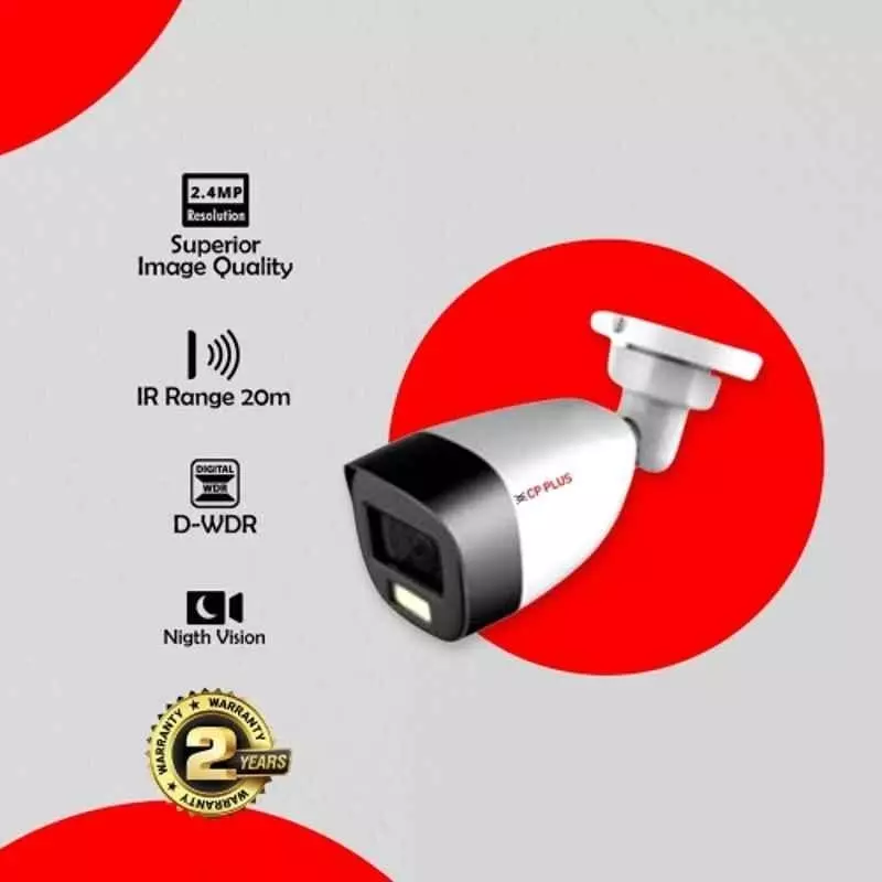 CP PLUS CCTV Combo Kit 2.4 MP Full Colour HD Audio Indoor & Outdoor with 8 Channel DVR, 3 Dome 3 Bullet Camera, 8 Channel SMPS, 70 m Cable, 2 TB HDD & Connectors