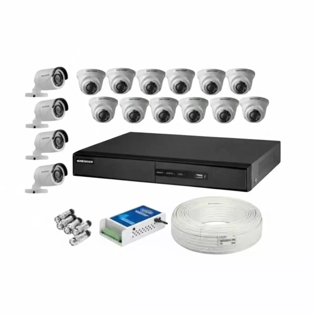 HikVision 5 MP Cameras with 16 Channel DVR Combo Kit Coaxial Cable 180 m Cable Length, HIK-CO-26