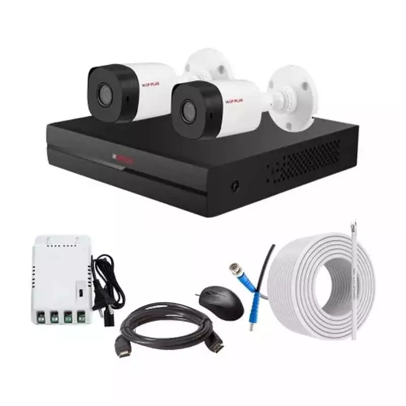 CP PLUS CCTV Combo Kit 2.4 MP Indoor & Outdoor with 4 Channel DVR, 2 Bullet Camera, 4 Channel SMPS, 70 m Copper Cable & Connectors Without HDD