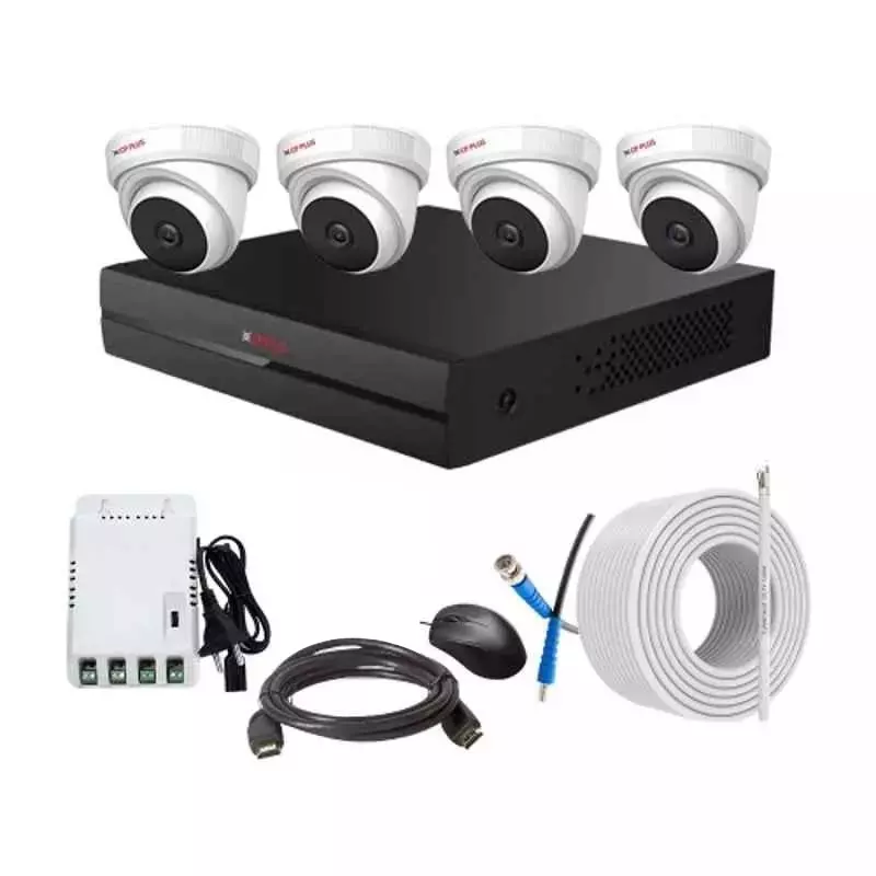 CP PLUS CCTV Combo Kit 2.4 MP Indoor & Outdoor with 4 Channel DVR, 4 Dome Camera, 4 Channel SMPS, 70 m Copper Cable & Connectors Without HDD