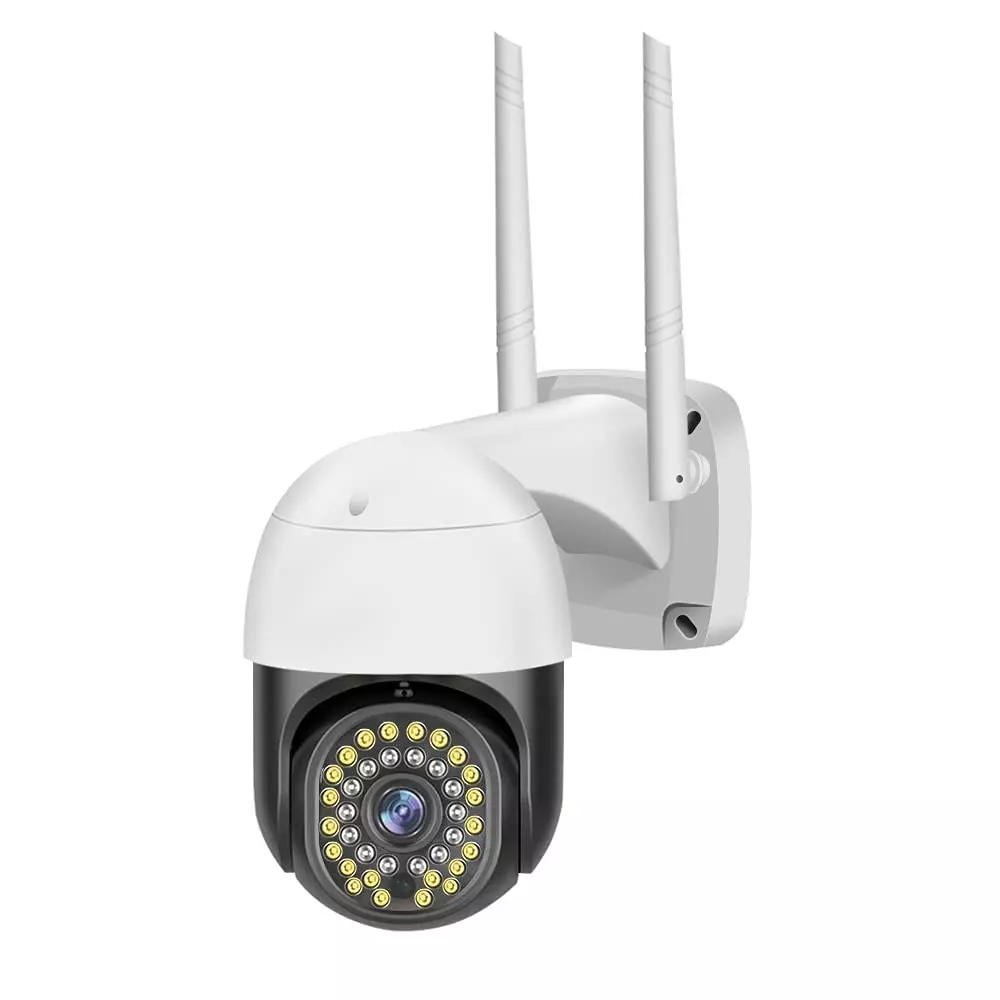 Mayumi PTZ Wireless CCTV Security Camera with 2 Way Antenna Corded Electric Android White 1080P for Outdoor Use