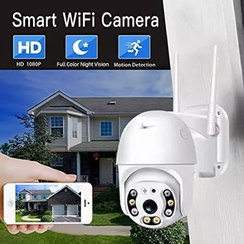 Mayumi PTZ Wireless IP CCTV Security Camera Corded Electric 2 MP Android White 1080P for Outdoor Use