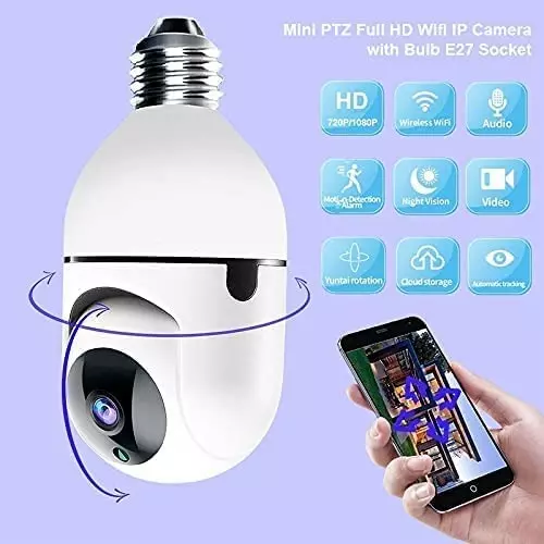Mayumi Wireless CCTV Security Camera Corded Electric 2 MP Android White Ceiling Mount for Outdoor Use