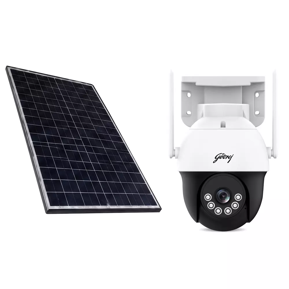 Godrej ACE PRO 4G Mini PT 3MP Camera with 18W Solar Panel Combo, GODSB04