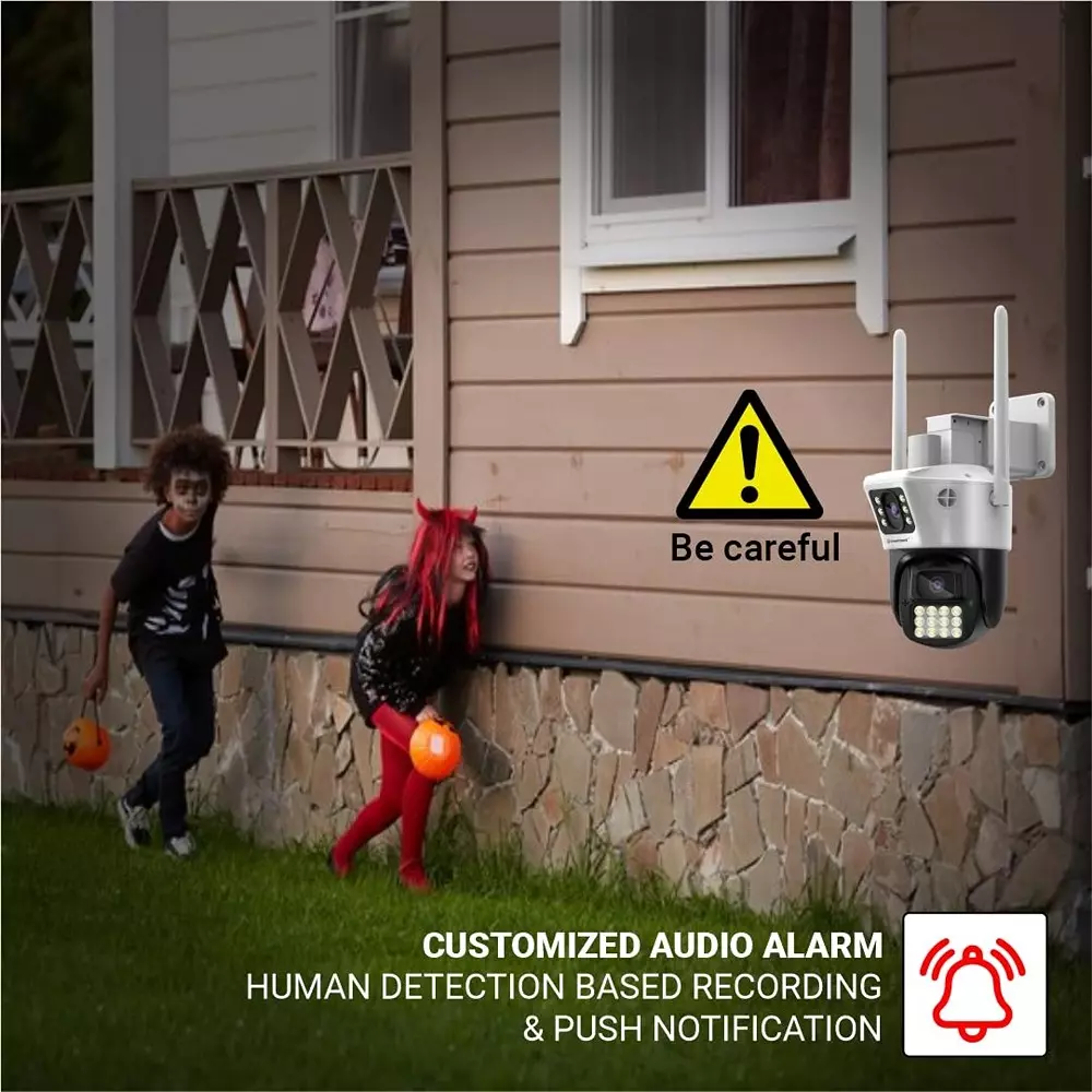 Consistent Smart 4G CCTV Camera 2 MP+2 MP Waterproof 2-Way Talk Supports SD Card Up to 256 GB, CT-CM-4MLPT