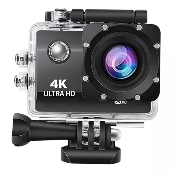 Nutronics 16 MP Action Ultra HD Camera 98 ft (30 m) Under Water Resistant, 4K 30 fps, Wifi Connectivity, 170° Wide Angle Lens and Accessories Kit