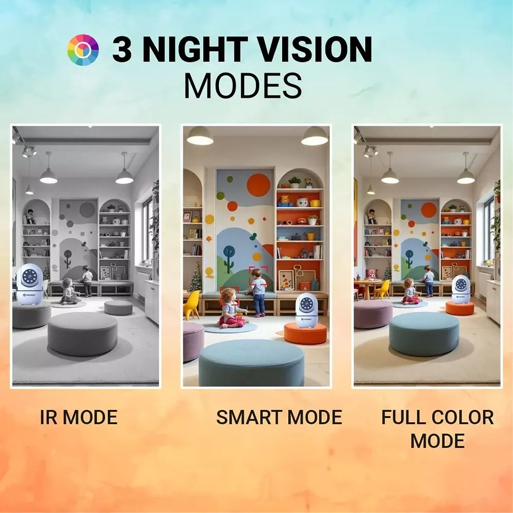 Consistent Wi-Fi Smart Dual Light Camera 2 MP with 2-Way Audio Intercom & 3 Night Vision Modes, CTCMW2MPATC