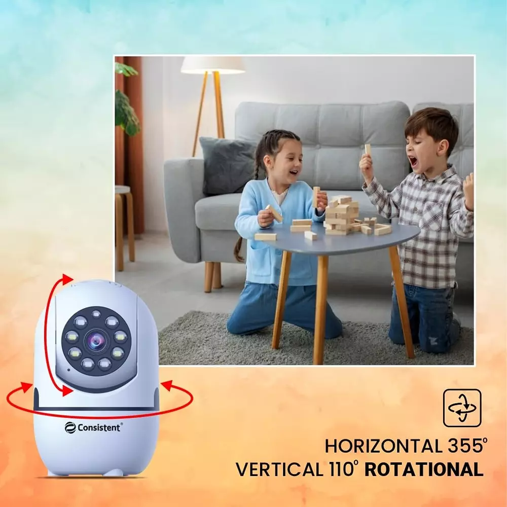 Consistent Wi-Fi Smart Dual Light Camera 2 MP with 2-Way Audio Intercom & 3 Night Vision Modes, CTCMW2MPATC