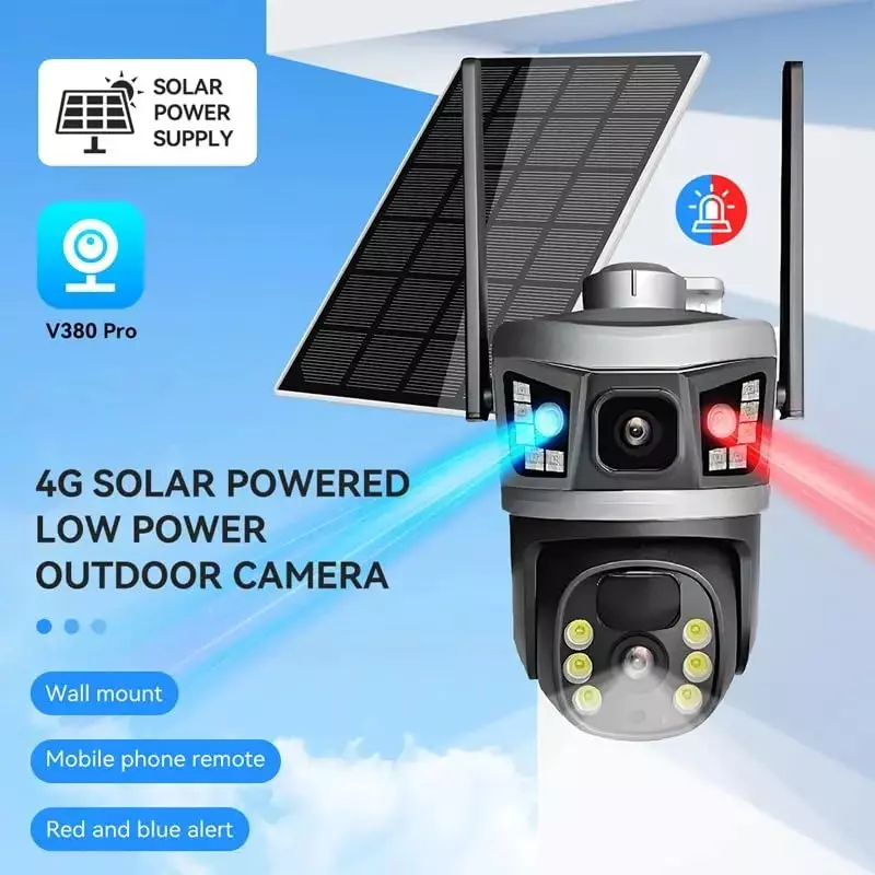 LOTA 4G Solar Powered CCTV Camera 6 MP 2-Channel Support IP66 Weatherproof with Night Vision & Motion Tracking, MST-3126-LT
