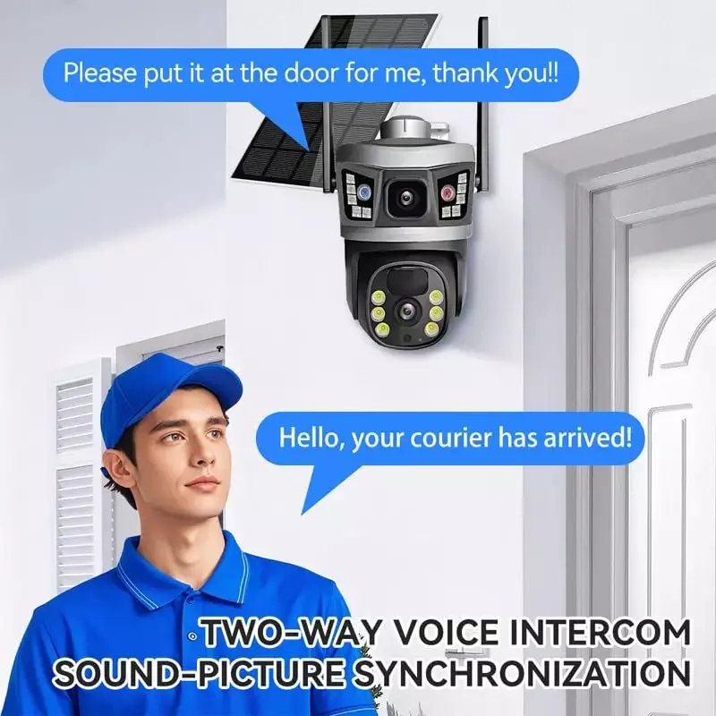 LOTA 4G Solar Powered CCTV Camera 6 MP 2-Channel Support IP66 Weatherproof with Night Vision & Motion Tracking, MST-3126-LT