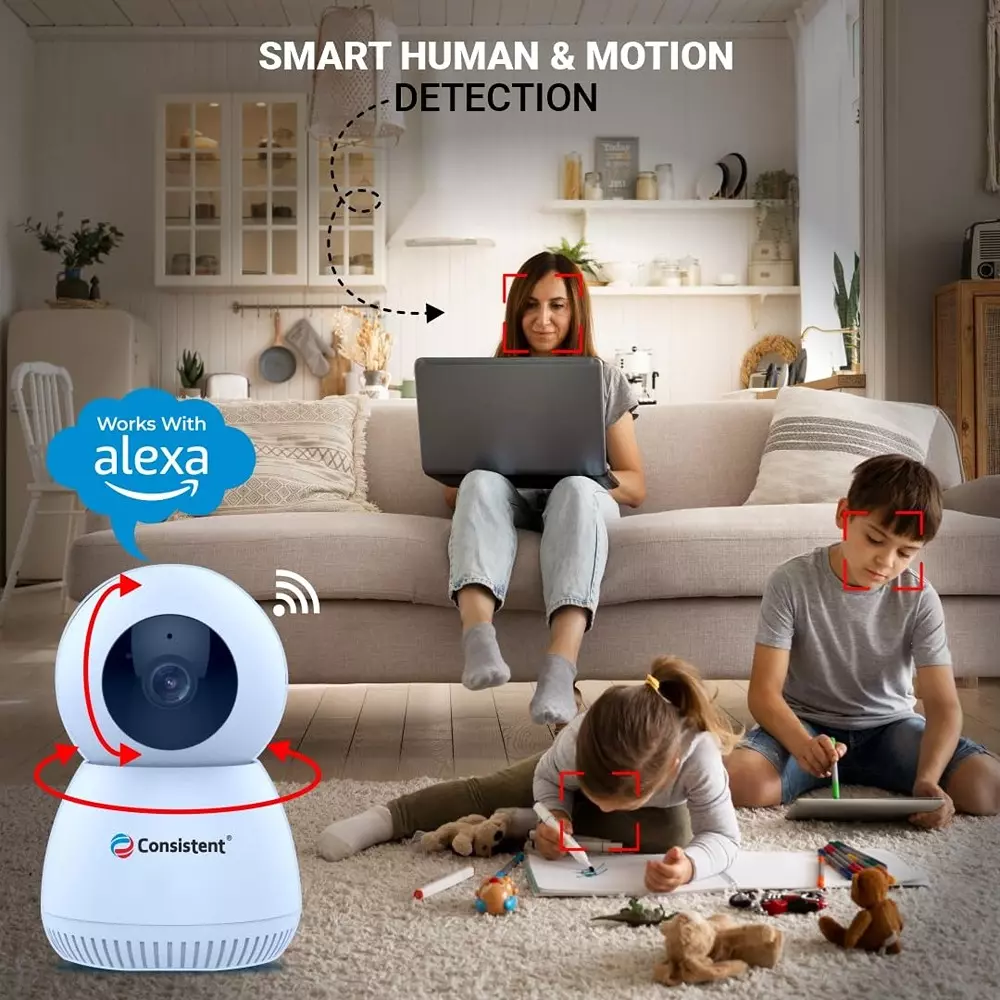 Consistent Mini Wifi Camera 3 MP 2-Way Talk 360° View Angle Supports SD Card Up to 256 GB, CTCMW3MPHRP
