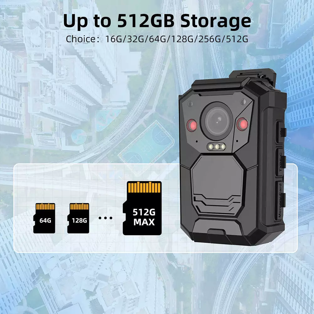 Justrack 1440P HD Recording Body Camera 128 GB, JT-B04/B63 BWC