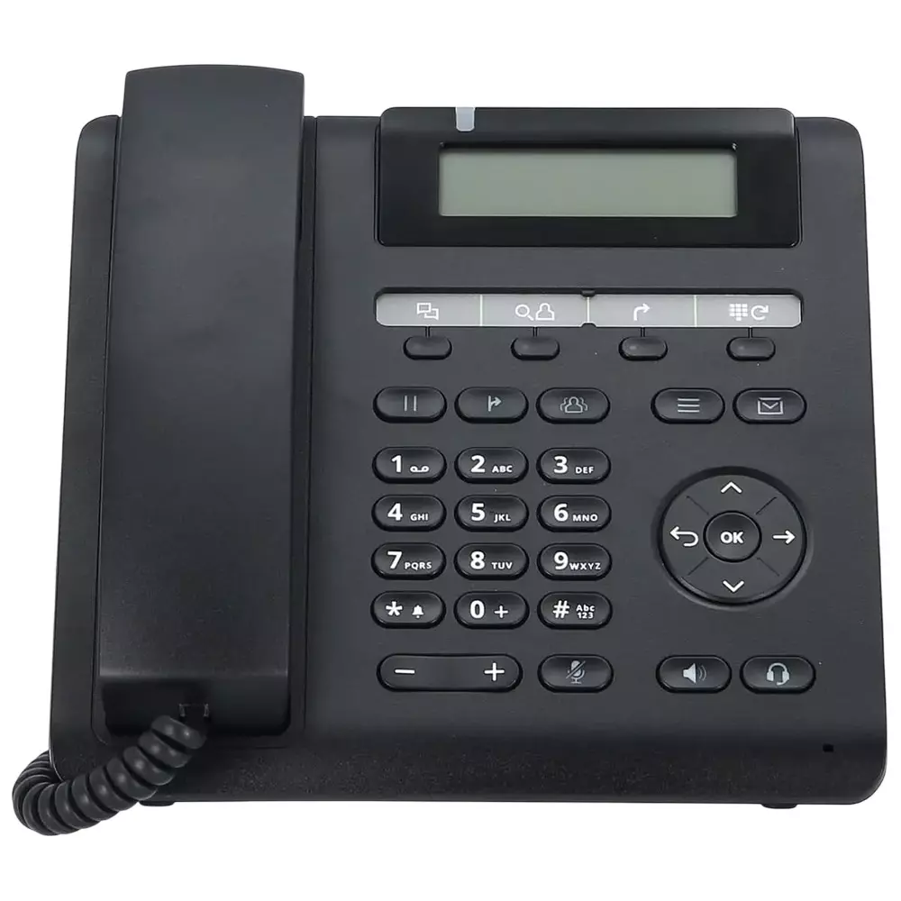 Unify OpenScape Desk Phone Wired 4 Way Black Plastic for Standard Office Workplace, Desk Sharing, CP200T