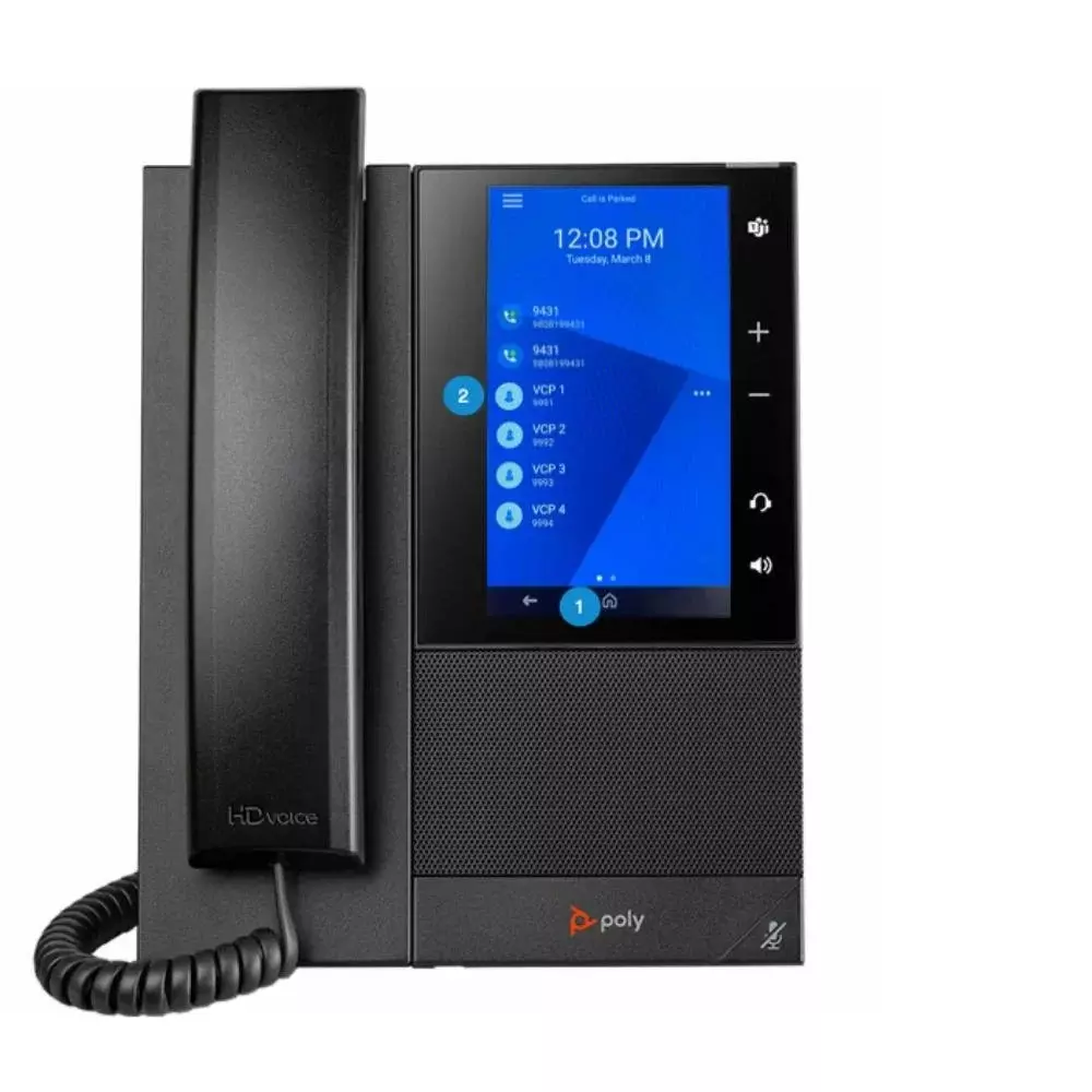 polycom Professional Desk Phone 127 mm (5 inch) Display Touchscreen Black, CCX 500