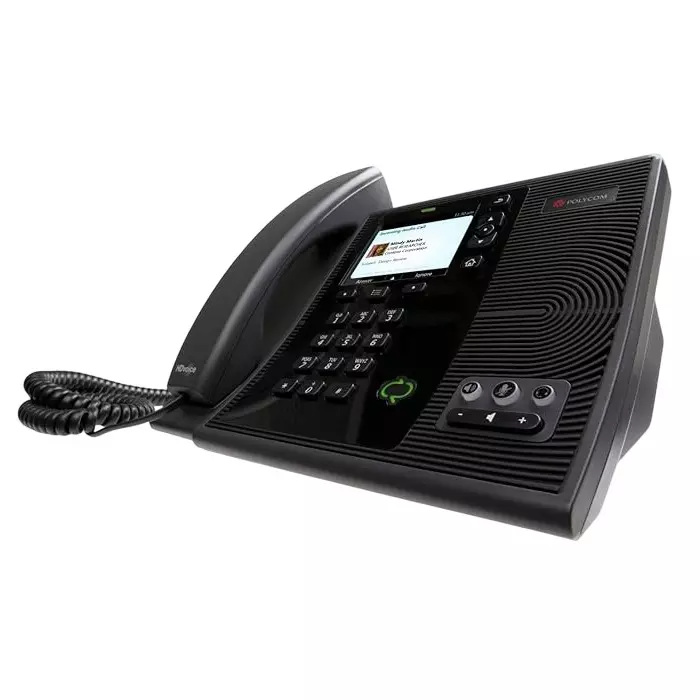 polycom Full-Featured UC Desktop IP Phone 216 mm (8.5 inch) Width Plastic Black with Ethernet Ports, CX600
