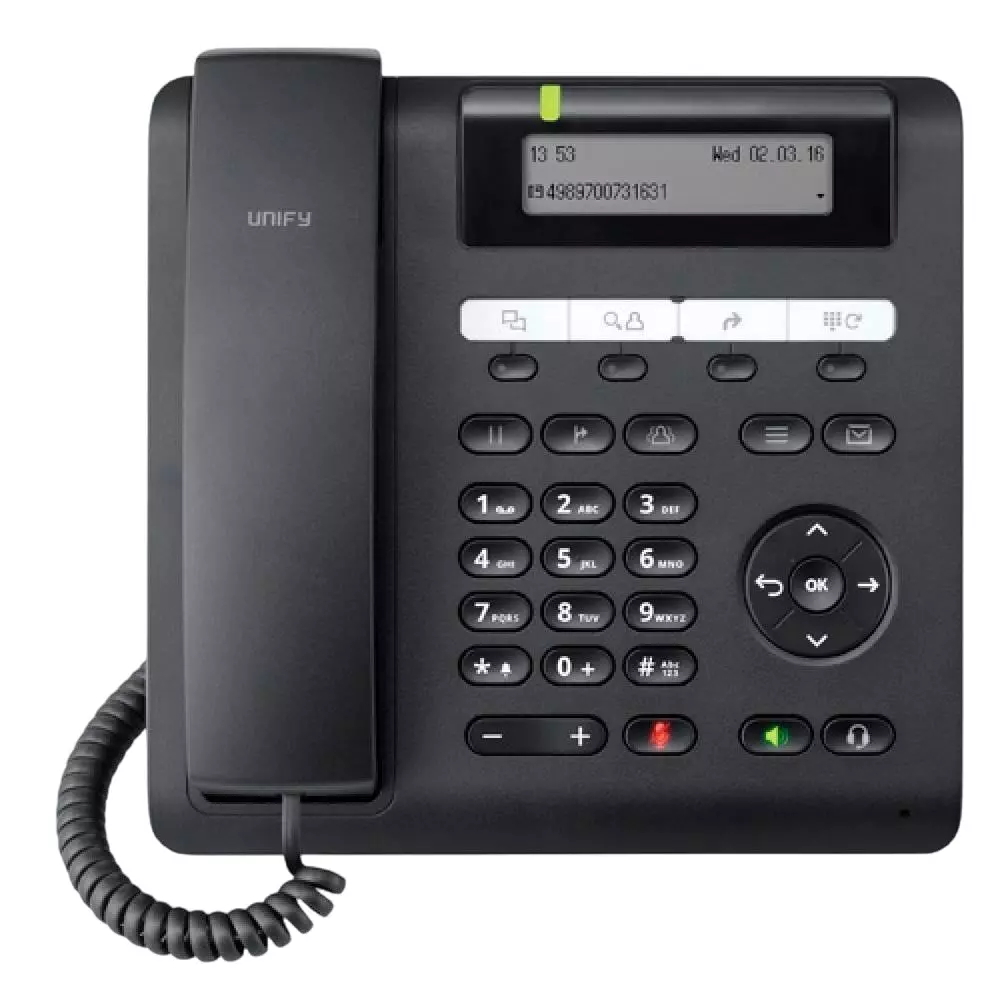 Unify OpenScape IP Desk Phone Wired 4 Way Black Plastic for Standard Office Workplace, Desk Sharing, CP200