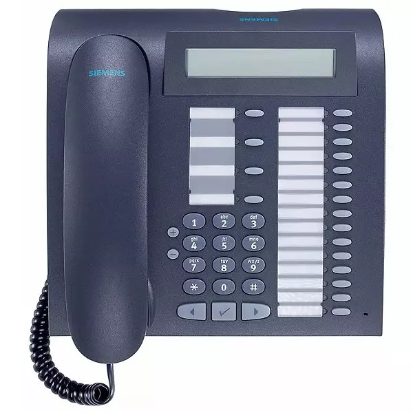 Siemens Landline Phone Black Color with LCD Display and 12 Keys, Optipoint 500 Advance