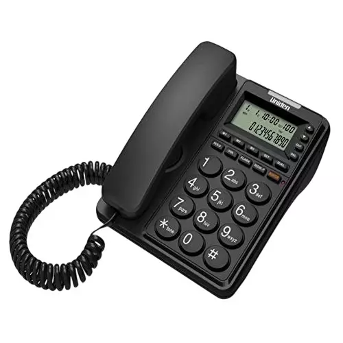 Uniden Corded Phone Black Table Top Mount, CE6409