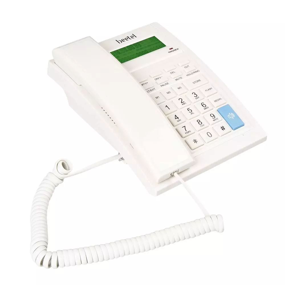 Beetel Corded Landline Phone Single-Line Operation Alphanumeric Keypad Plastic Material Wall/Desk Mountable Warm Grey, M64