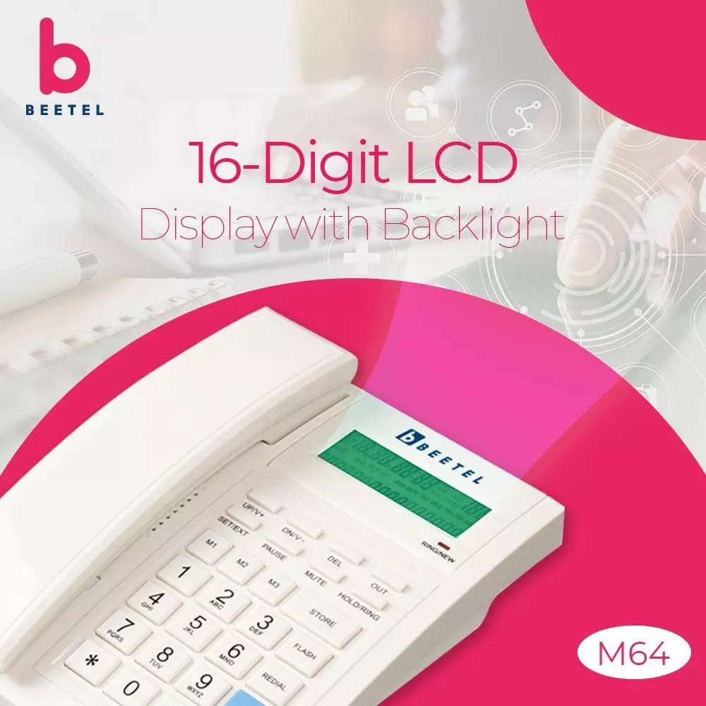 beetel-corded-landline-phone-single-line-operation-alphanumeric-keypad-plastic-material-walldesk-mountable-warm-grey-m64