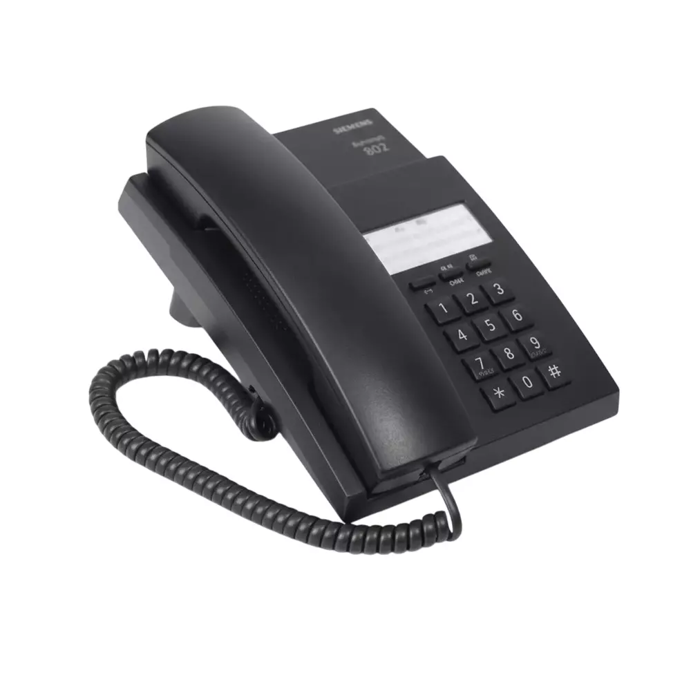 Siemens Analog Phone Standard Keypad LCD display Plastic Black, Euroset 802