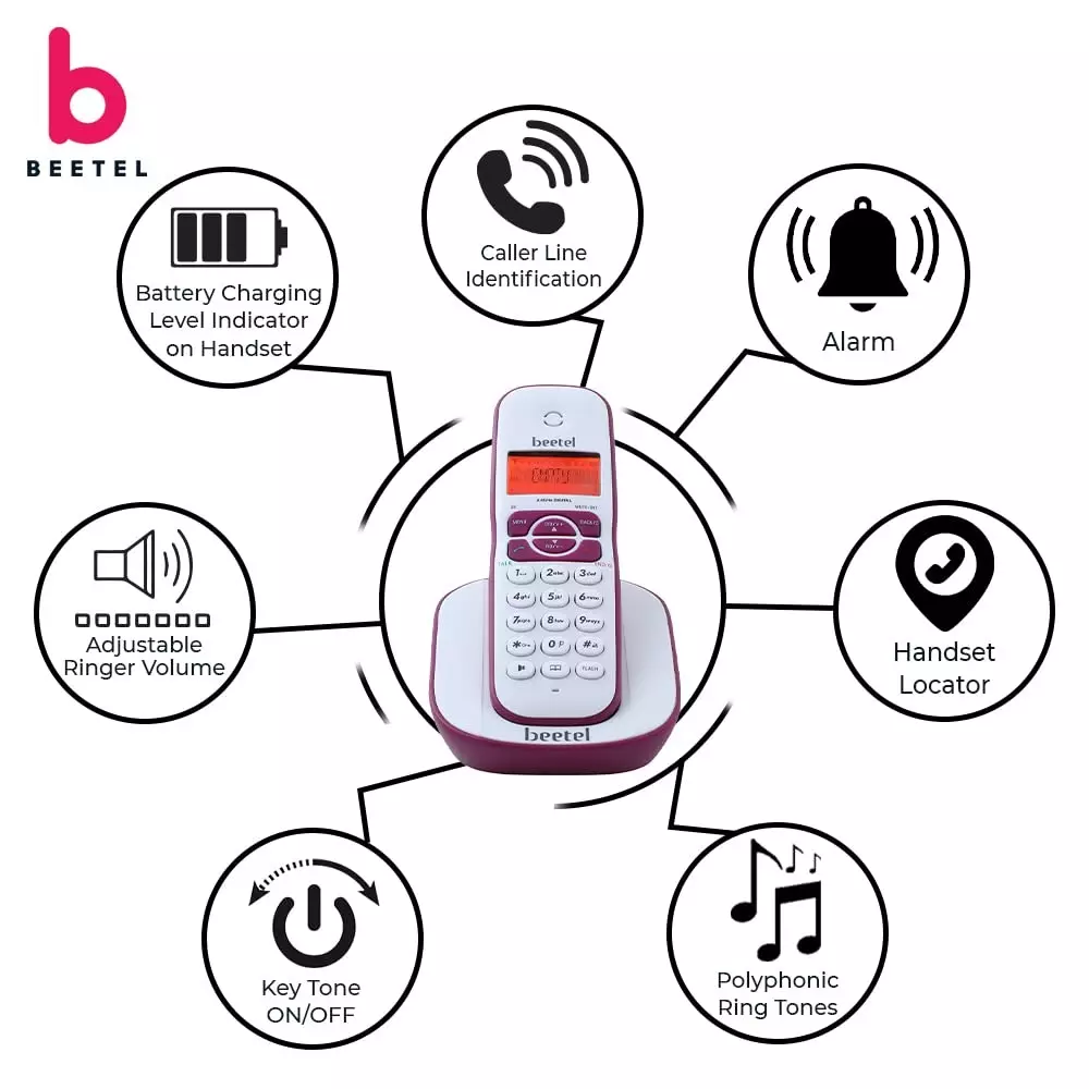 beetel-cordless-landline-phone-single-line-operation-alphanumeric-illuminated-keypad-plastic-material-walldesk-mountable-red-white-x73