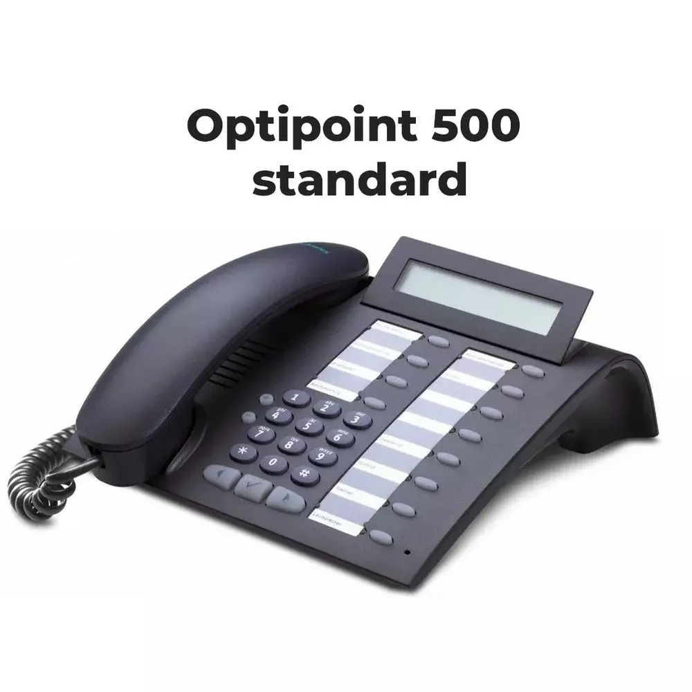 Siemens Landline Phone Black Color with LCD Display and 12 Keys, Optipoint 500 Standard