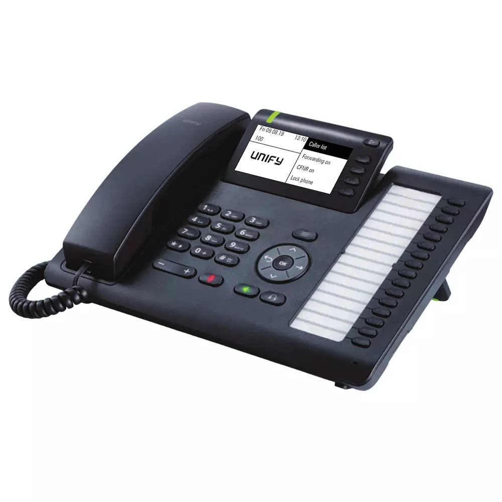 Unify OpenScape Desk Phone Wired 4 Way Black Plastic for Standard Office Workplace, Desk Sharing, CP400T