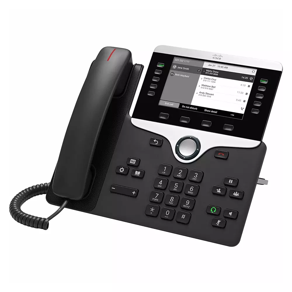 Cisco 8800 IP Phone 127 mm (5 inch) Display 800x480 Resolution Plastic Black, 8851