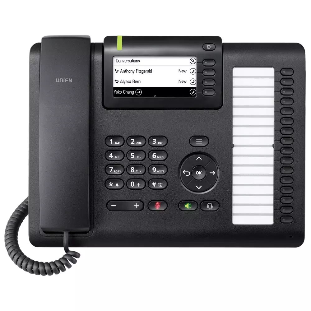 Unify OpenScape IP Desk Phone Wired 4 Way Black Plastic for Standard Office Workplace, Desk Sharing, CP400