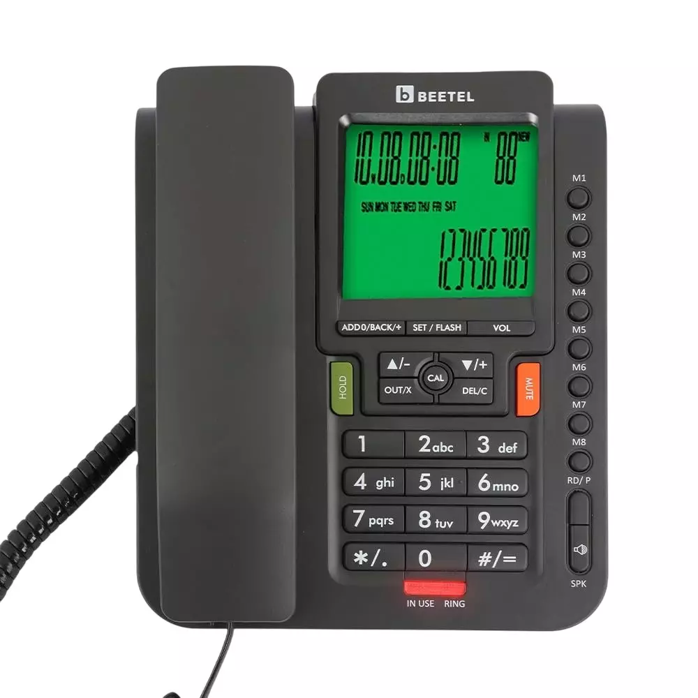 Beetel Corded Landline Phone Multi-Line Operation Alphanumeric Keypad Plastic Material Wall/Desk Mountable Antracite, M71N