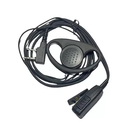 LRSA D-Shape Soft Headphone Walkie Talkie with Mic & 1.2 m Cable Black for Motorola Radio Devices