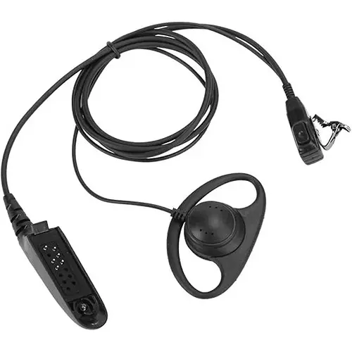 LRSA D-Shape Soft Headphone Walkie Talkie with Mic & 1.2 m Cable Black for Motorola GP328, GP338, PTX760, GP340