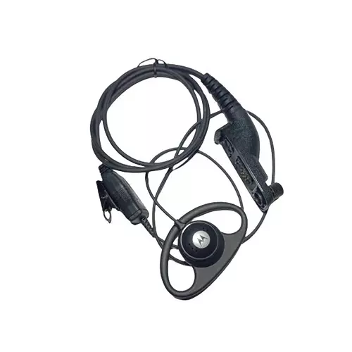 LRSA D-Shape Soft Headphone Walkie Talkie with Mic & 1.2 m Cable Black for Motorola XIRP8668