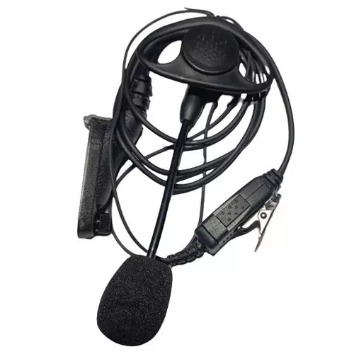 LRSA D-Shape Soft Headphone Walkie Talkie with Mic & 1.2 m Cable Black for Motorola XIRP8260