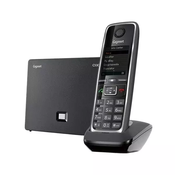 Gigaset Wireless Phone Black Table Top Mount, C530 IP