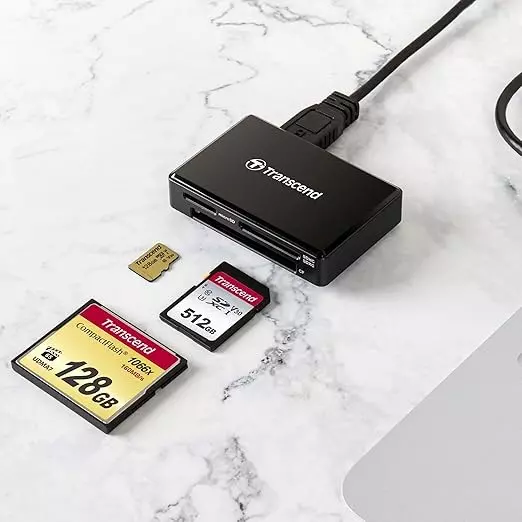 Transcend Card Reader USB 3.1 Gen 1 for CompactFlash, SD Card, SDHC, SDXC, UHS-1, microSDHC, microSDXC, TS-RDF8K2