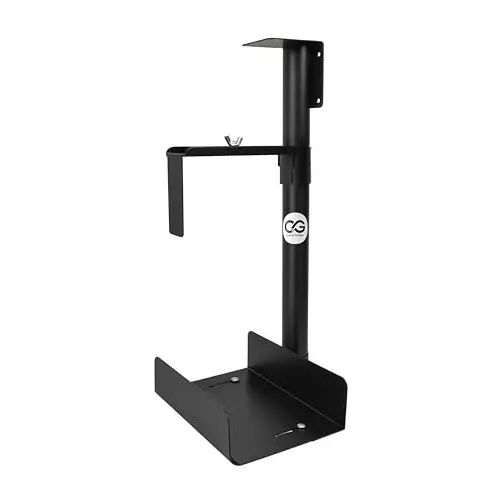 Garzie Global Heavy Duty CPU and UPS Holder Sturdy Steel Under Desk and Wall Mount Stand with Height and Width Adjustment